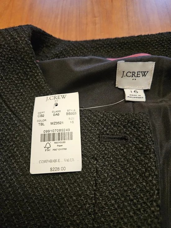 J. Crew Black Tweed Lady Jacket with Gold Buttons. Looks Expensive. - Picture 3 of 4